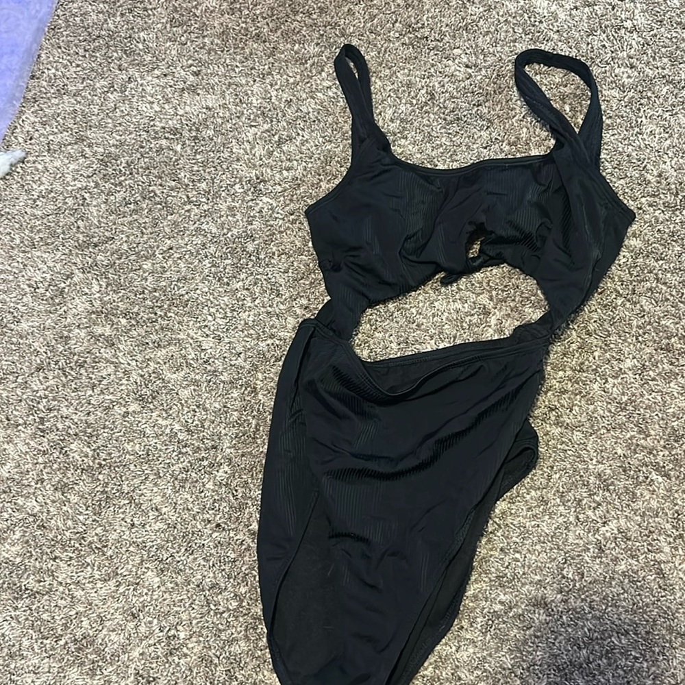 black one piece bathing suit